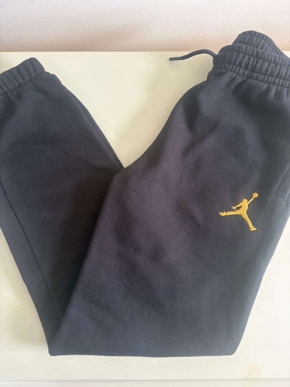Jordan Black Sweatpants with Gold Jumpman Logo